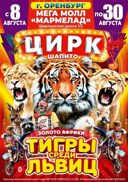Цирк «Золото Африки» (шапито «Магнит», Сипайлово) — Детям, Уфа