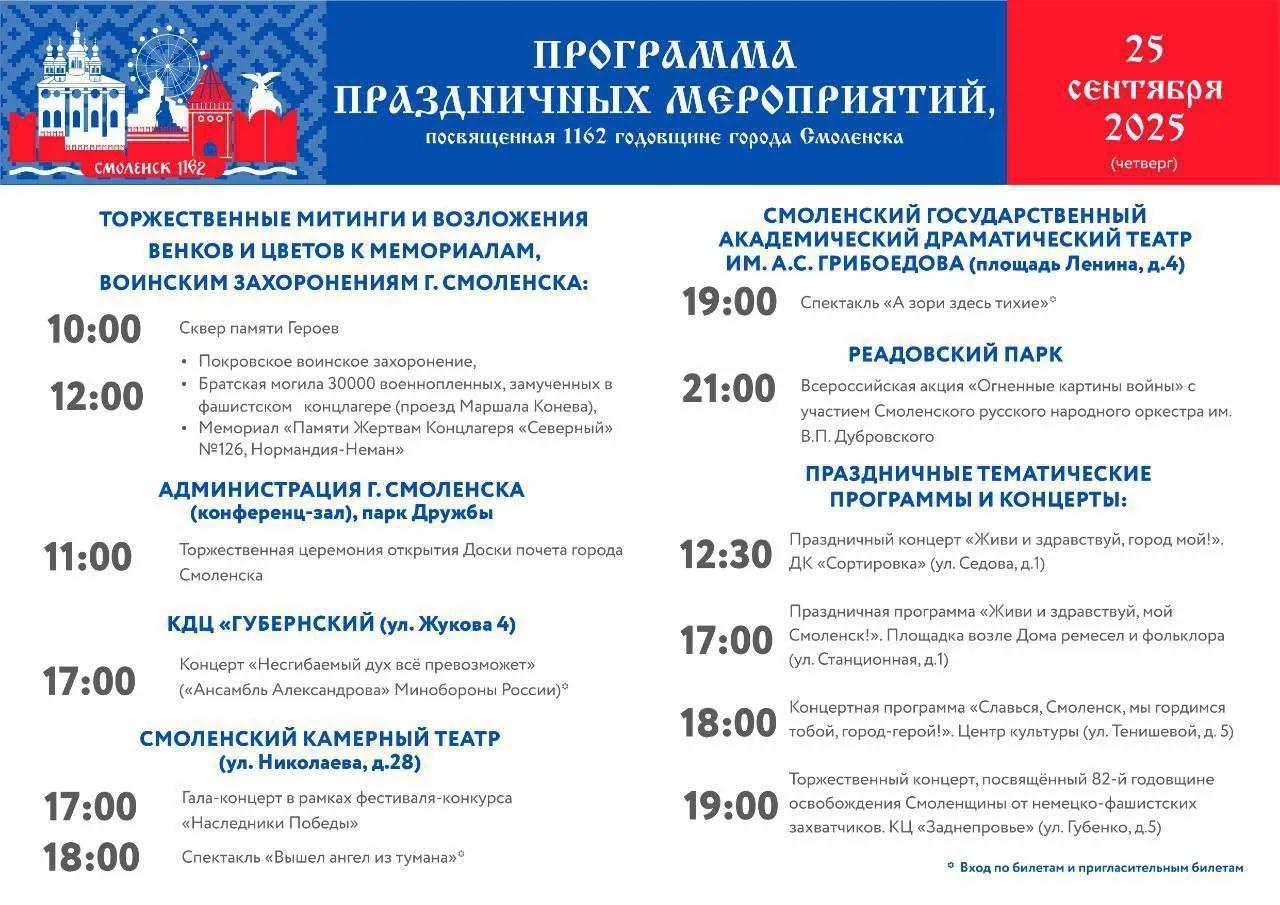 Программа «Смоленск в веках» — Экскурсии и прогулки, Смоленск