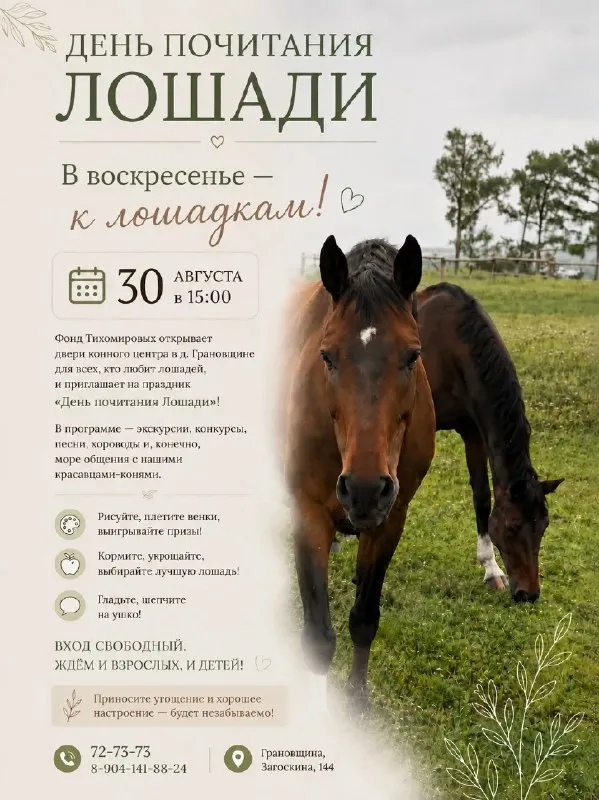Праздник «День почитания лошади» в конном центре — Мастер-классы и обучение, Иркутск